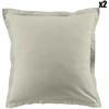 Image de Blanc Passion - 2 Taies d'oreiller en coton unies grège 50x70 cm