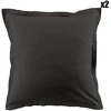 Image de Blanc Passion - 2 Taies d'oreiller en coton unies gris foncé 63x63 cm