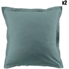 Image de Blanc Passion - 2 Taies d'oreiller 100% Coton unies bleu canard 50x70 cm