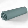 Image de Blanc Passion - Drap housse en coton bonnet 35 cm bleu canard 180x200 cm
