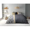 Image de atelier du coton Parure Housse de Couette 2 Personnes 260x240 cm avec 2 Taies d'oreiller Imprimée Bleu Foncé Union - Oeko-Tex® - 100% Coton