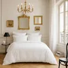Image de Bâton Rouge Housse de Couette Légère et Douce 2 Personnes 240x220 cm Unie Blanc Optique Desir - Oeko-Tex® - 100% Satin de Coton