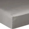 Image de Bâton Rouge Drap Housse 140x190 cm 2 Personnes Bonnet 30 cm Desir Uni Gris Clair - Certifié Oeko-Tex - 100% Satin de Coton