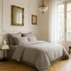 Image de Bâton Rouge Housse de Couette Légère et Douce 2 Personnes 240x220 cm Unie Gris Clair Desir - Oeko-Tex® - 100% Satin de Coton