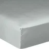 Image de Bâton Rouge Drap Housse 180x200 cm 2 Personnes Bonnet 30 cm Desir Uni Bleu Céladon - Certifié Oeko-Tex - 100% Satin de Coton