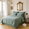 Image de Baton Rouge - Housse de couette satin de coton lavé verte 240x220 cm