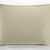 Image de Bâton Rouge Taie d'oreiller 50x70 cm Touché Velouté Unie Beige Lin Desir - Oeko-Tex® - 100% Satin de Coton