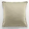 Image de Bâton Rouge Taie d'oreiller 65x65 cm Touché Velouté Unie Beige Lin Lavé Desir - Oeko-Tex® - 100% Satin de Coton