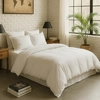 Image de Baton Rouge - Housse de couette en percale de coton lavé blanc nuage 260x240 cm