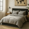 Image de Baton Rouge - Housse de couette en percale de coton lavé gris perle 240x220 cm