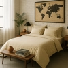 Image de Baton Rouge - Housse de couette en percale de coton lavé ecru naturel 240x220 cm