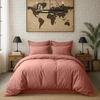 Image de Baton Rouge - Housse de couette en percale de coton lavé rose poudré 240x220 cm