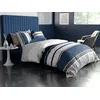 Image de atelier du coton Parure Housse de Couette 2 Personnes 260x240 cm avec 2 Taies d'oreiller Imprimée Bleu Gris Belize - Oeko-Tex® - 100% Coton