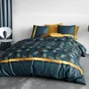 Image de atelier du coton Parure Housse de Couette 2 Personnes 260x240 cm avec 2 Taies d'oreiller Imprimée Jaune Ginko - Oeko-Tex® - 100% Coton