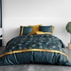 Image de Atelier du Coton - Parure de housse de couette Ginko bleue 260x240 cm