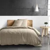 Image de Bâton Rouge Housse de Couette 2 Personnes 260x240 cm Unie Ecru Naturel Pur - Oeko-Tex® - 100% Gaze de Coton