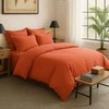 Image de Baton Rouge - Housse de Couette 100% Percale de Coton - Finition Bouteille 40cm terre de sienne 240x220 cm