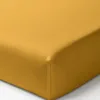 Image de Baton Rouge Drap Housse 140x190 cm Percale de Coton Lavé Jaune Moutarde
