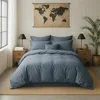 Image de Baton Rouge Housse de Couette 240x260 cm Percale de Coton Lavé Bleu Forever
