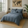 Image de Baton Rouge - Housse de Couette 100% Percale de Coton - Finition Bouteille 40cm bleu forever 260x240 cm