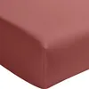 Image de Baton Rouge Drap Housse 140x190 cm Percale de Coton Lavé Vieux Rose