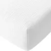 Image de Baton Rouge Drap Housse 160x200 cm Gaze de Coton Lavé Blanc Pur