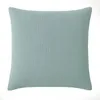 Image de Bâton Rouge Taie d'oreiller 65x65 cm Unie Bleu givrée Pur - Oeko-Tex - 100% Gaze de Coton Lavé