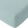 Image de Baton Rouge Drap Housse 160x200 cm Gaze de Coton Lavé Bleu Givrée