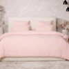 Image de Ateliers du Linge - Parure de Couette 3 pcs 100% Gaze de Coton Lavé rose lotus 260x240 cm