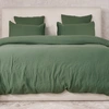 Image de Ateliers du Linge - Parure de Couette 100% Gaze de Coton Lavé vert cèdre 240x220 cm