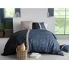 Image de atelier du coton Parure Housse de Couette 2 Personnes 240x220 cm avec 2 Taies d'oreiller Imprimée Feuillage Bleu Arabesque - Oeko-Tex® - 100% Coton