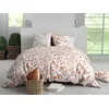 Image de atelier du coton Parure Housse de Couette 2 Personnes 260x240 cm avec 2 Taies d'oreiller Imprimée Feuillage Blanc Orange Kaylie - Oeko-Tex® - 100% Coton