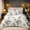Image de Baton Rouge - Parure housse de couette 3 pièces en coton 57 fils Elvane verte - 220x240 cm 240x220 cm