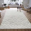 Image de Tapis de Salon Chambre Bureau, Tapis Bohème Chic au Motif Geometrique, Style Boheme Poils Longs en Relief (Taille : 200x290cm - Model: 08 Beige/Crème)
