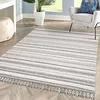 Image de Tapis de Salon à Franges Style Boheme Sisal et Motif Geometrique en Relief à Poils Bouclés (200 x 290 cm, Model 05)