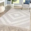 Image de Tapis de Couloir à Franges Style Boheme Sisal et Motif Geometrique en Relief à Poils Bouclés (80 x 150 cm, Model 07)