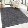 Image de STUDIO DECO Tapis Salon Moderne Tapis Shaggy Doux Tapis Poils Longs Soft, Tapis de Salon, Chambre, Couloir (Gris Foncé - 200x200cm)
