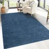 Image de STUDIO DECO Tapis Salon Moderne Tapis Shaggy Doux Tapis Poils Longs Soft, Tapis de Salon, Chambre, Couloir (Bleu - 200x200cm)