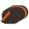 Image de Set de Table Ovale réversible - 6 pièces - Cuir recyclé Orange et Chocolat