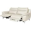 Image de VENESETTI Canapé Taille 3 Places avec 2 Relax en 100% Tout Cuir épais de Luxe Italien avec 2 Relax électriques, PERINI, Blanc cassé