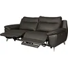 Image de VENESETTI Canapé Taille 3 Places avec 2 Relax en 100% Tout Cuir épais de Luxe Italien avec 2 Relax électriques, PERINI, Anthracite