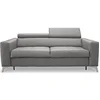 Image de VENESETTI Canapé 3 Places Convertible en Cuir Italien de Luxe MOVIDA, Gris Clair