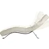 Image de VENESETTI Chaise Longue réglable Multipositions, en Cuir de Luxe Italien, Sweet, Blanc cassé