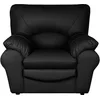 Image de Fauteuil 1 Place en 100% Tout Cuir Italien Vachette OSATIS, Couleur Noir