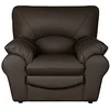 Image de Fauteuil 1 Place en 100% Tout Cuir Italien Vachette OSATIS, Couleur Chocolat