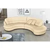 Image de VENESETTI Canapé en Cuir Italien de Luxe 5/6 Places BRETINI Beige, côté accoudoir Gauche