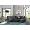 Image de VENESETTI Canapé en Tissu Luxe 5/6 Places Brenner Gris foncé, côté accoudoir Droit