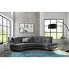Image de VENESETTI Canapé en Tissu Luxe 5/6 Places Brenner Gris foncé, côté accoudoir Gauche