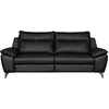 Image de VENESETTI Canapé Taille 3 Places en 100% Tout Cuir épais de Luxe Italien, Perla, Noir
