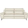 Image de VENESETTI Canapé Taille 2 Places en 100% Tout Cuir épais de Luxe Italien, Perla, Blanc cassé